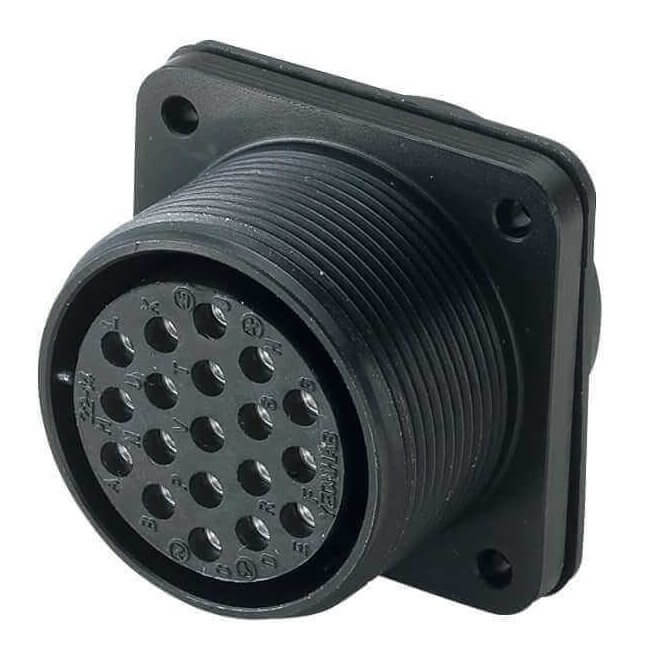 MMS3102 Series Circular Connector - Waterproof, MIL-Spec, Flanged Panel Mount, Receptacle