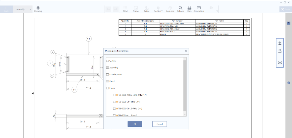 aluminum extrusion design software frames - how to create a new drawing