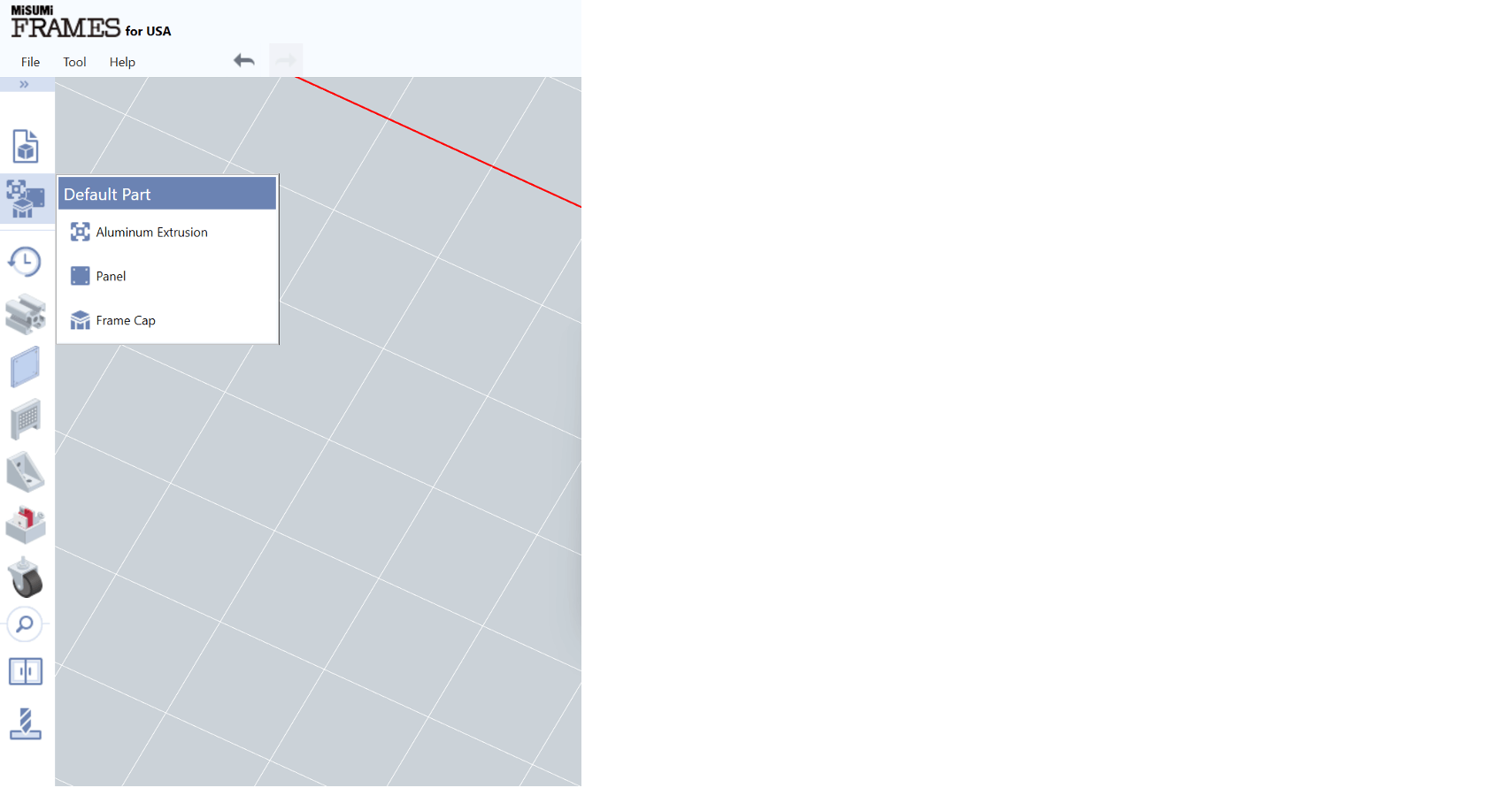 aluminum extrusion design software frames - default part short cut