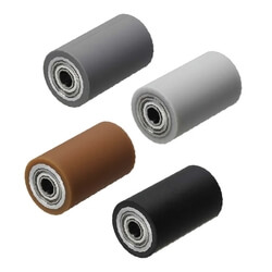 MISUMI rollers baked on rubber lining with bearings