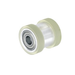 MISUMI roller, baked-on urethane lining, grooved, with bearings