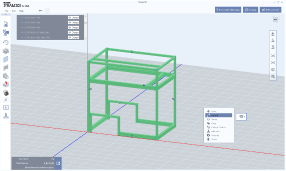 FRAMES aluminum extrusion design software