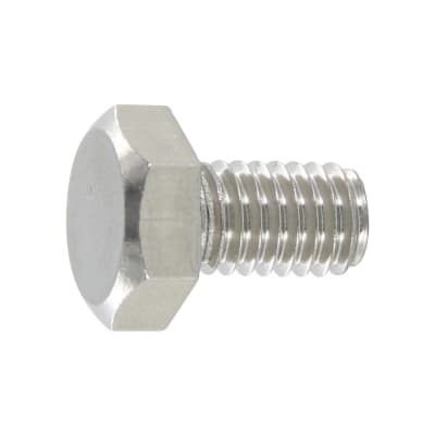 standard hex bolt: steel, chrome, plated, M3-0.50 coarse thread, 8 mm long, fully thread