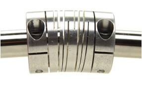 Beam couplings are flexible and can handle a fair amount of angular misalignment